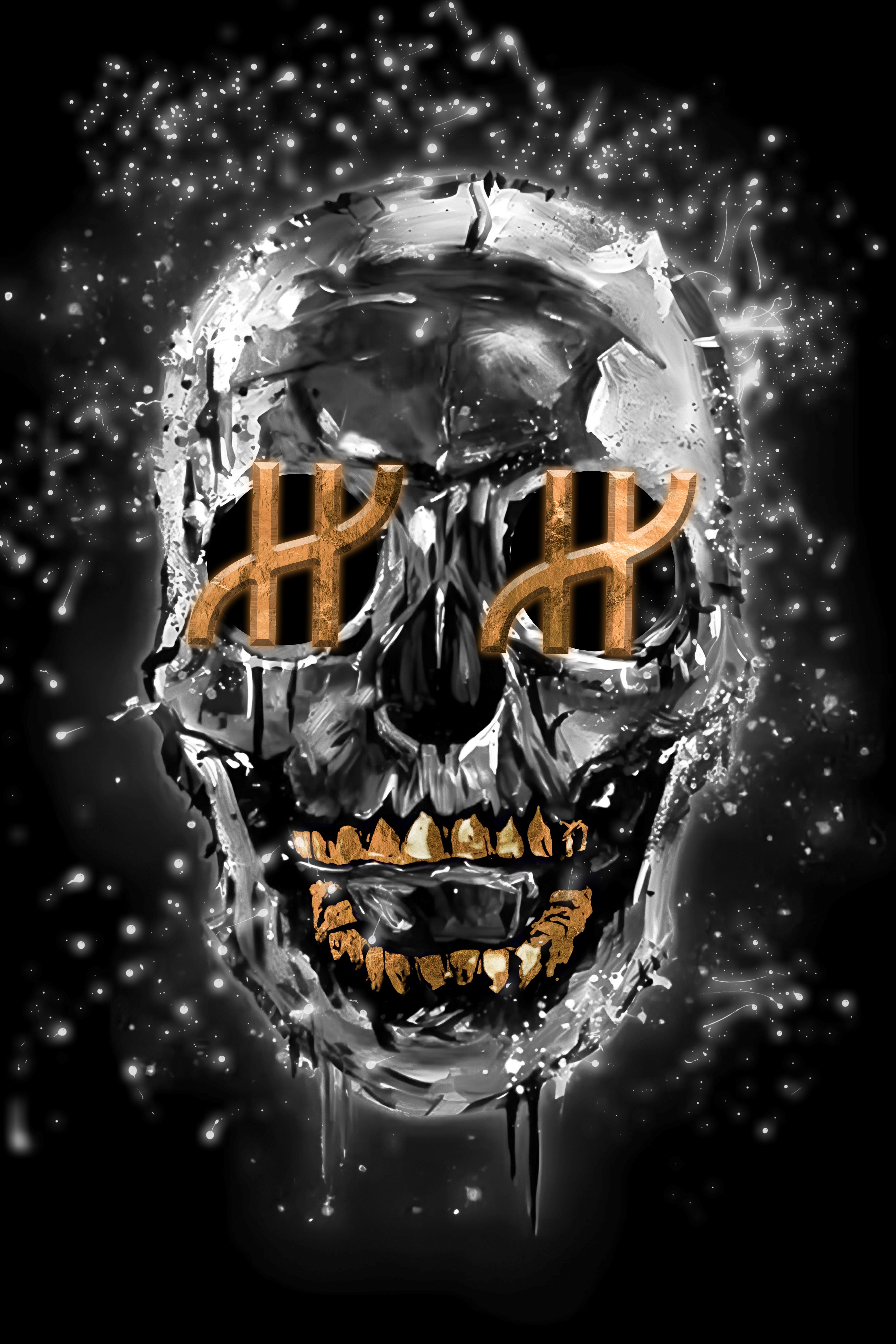 Vlies Tapete XXL Poster Fototapete SKULL SILVER