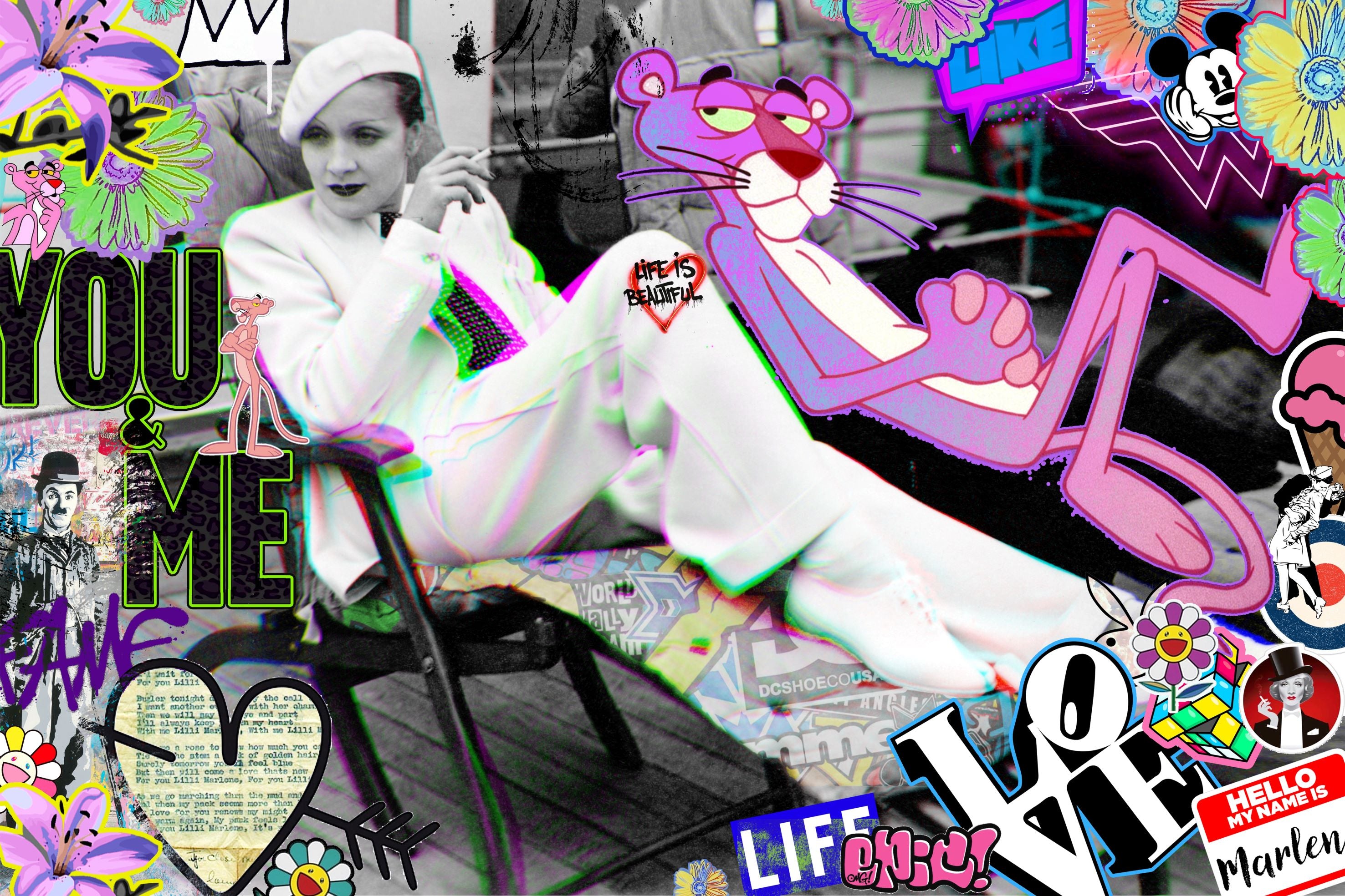 Vlies Tapete XXL Poster Fototapete pink marlene you & me